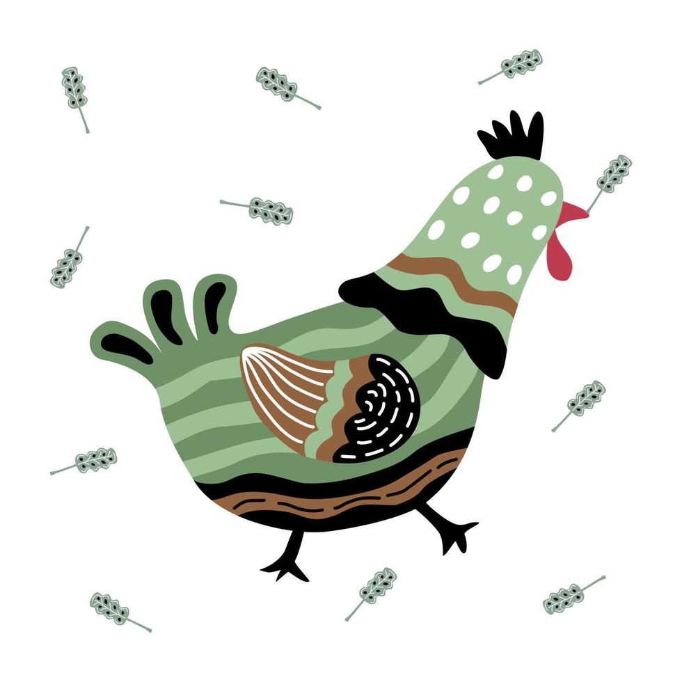 colección de diseño de patrones de pollo en estilo garabato vector