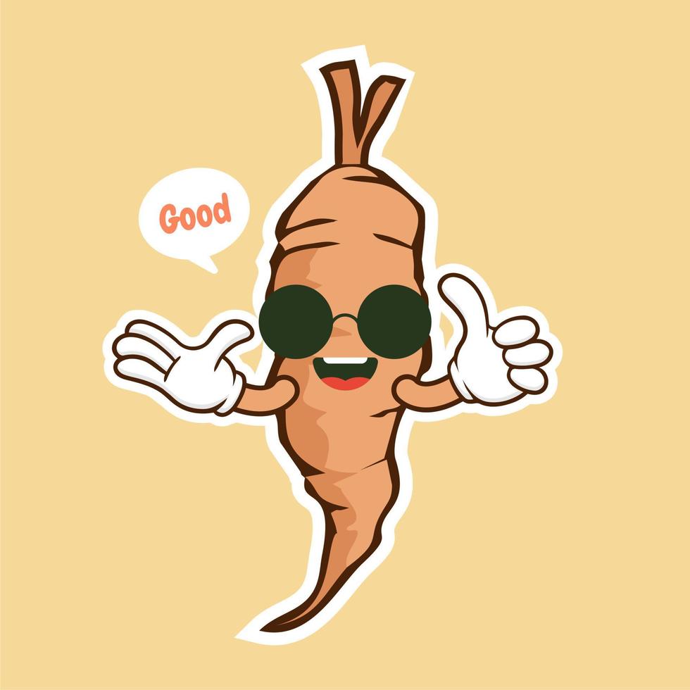 cute cassava flat design vector illustration