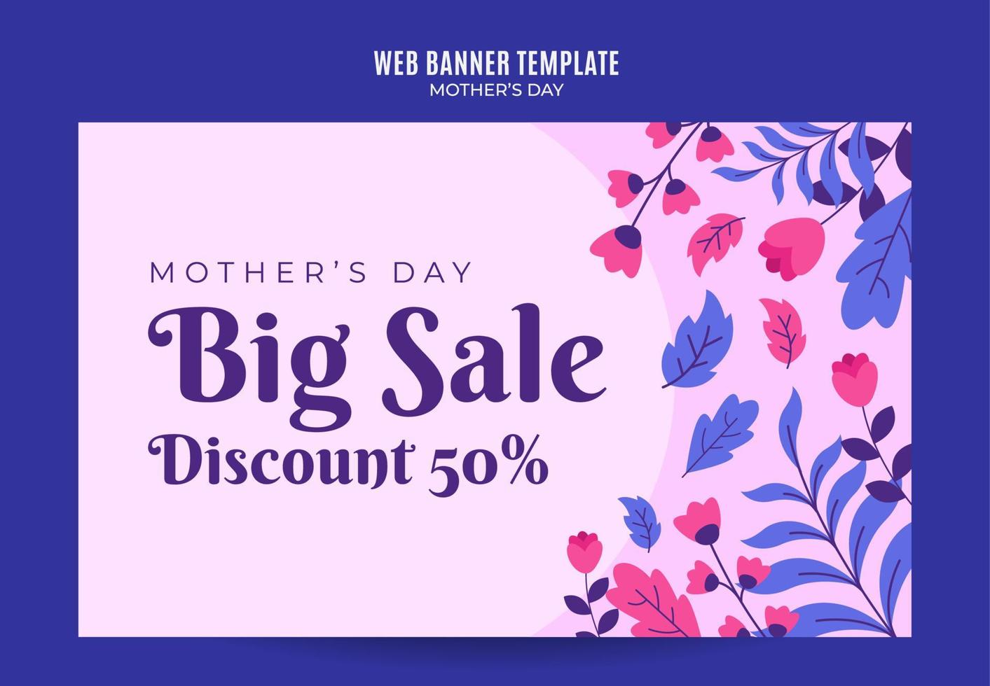 Happy Mother's Day Retro Web Banner for Social Media Poster, banner, space area and background vector