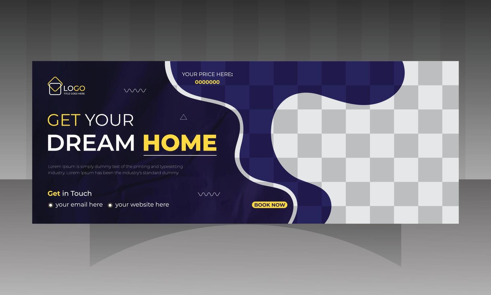 Real estate social media banner design vector