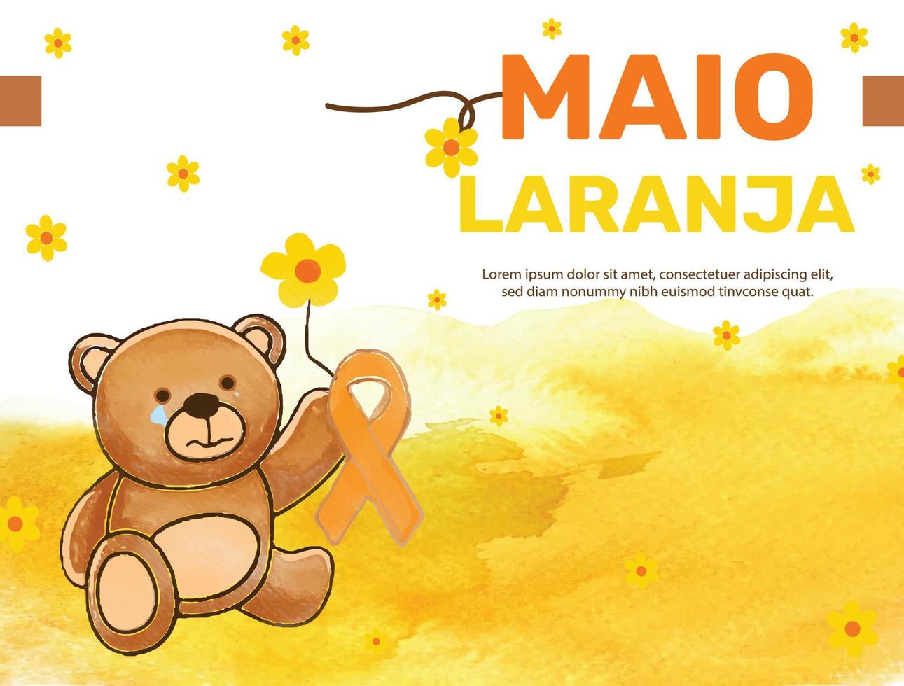 Social media post Maio laranja. May 18 is the National Day Against Abuse and Exploitation of Children in Brazil.The month of May is known as Orange May vector