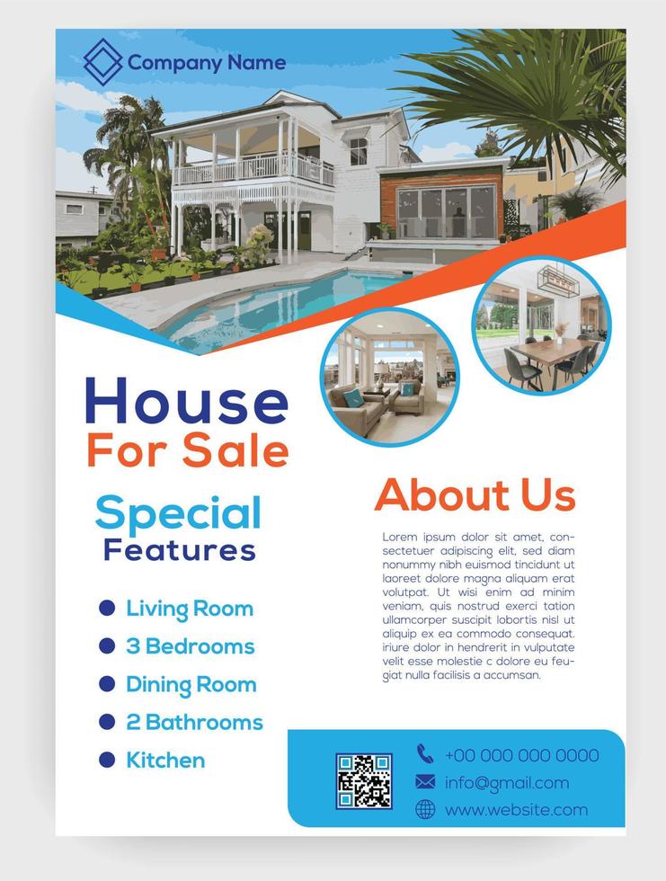 real estate flyer clean and modern flyer design template, flyer concept , property vector flyer A4 size