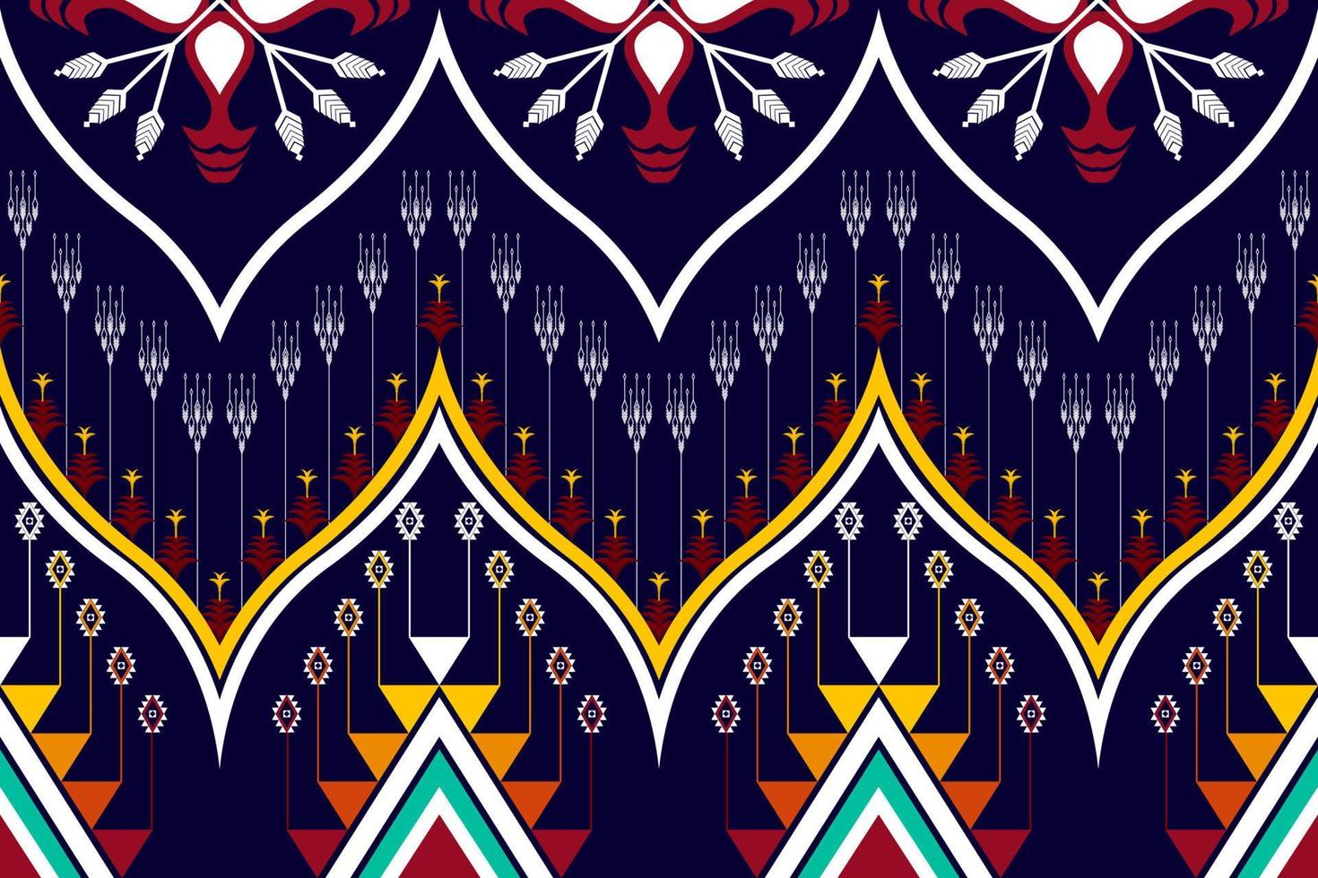 Geometric abstract ethnic pattern design. Aztec fabric carpet mandala ornament ethnic chevron textile decoration wallpaper. Tribal boho native traditional embroidery vector illustrations background