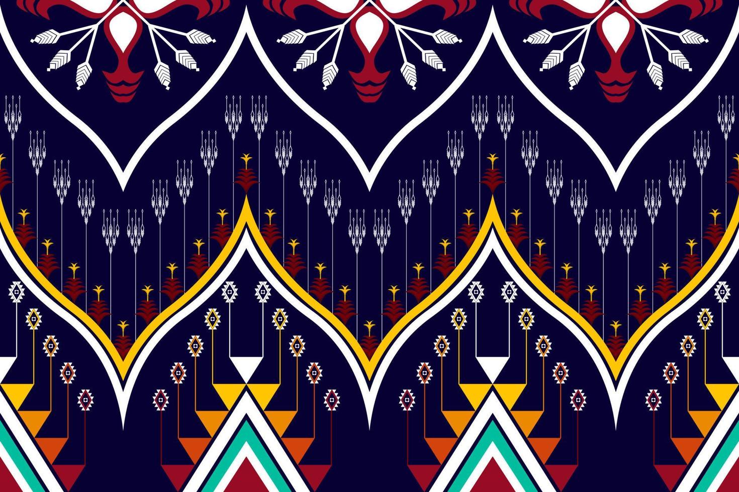 Geometric abstract ethnic pattern design. Aztec fabric carpet mandala ornament ethnic chevron textile decoration wallpaper. Tribal boho native traditional embroidery vector illustrations background