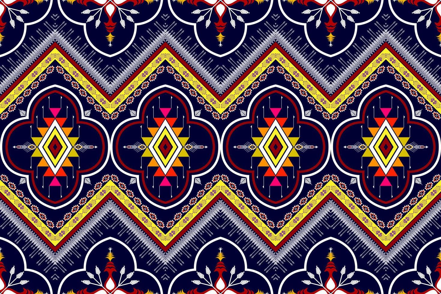 Geometric abstract ethnic pattern design. Aztec fabric carpet mandala ornament ethnic chevron textile decoration wallpaper. Tribal boho native traditional embroidery vector illustrations background