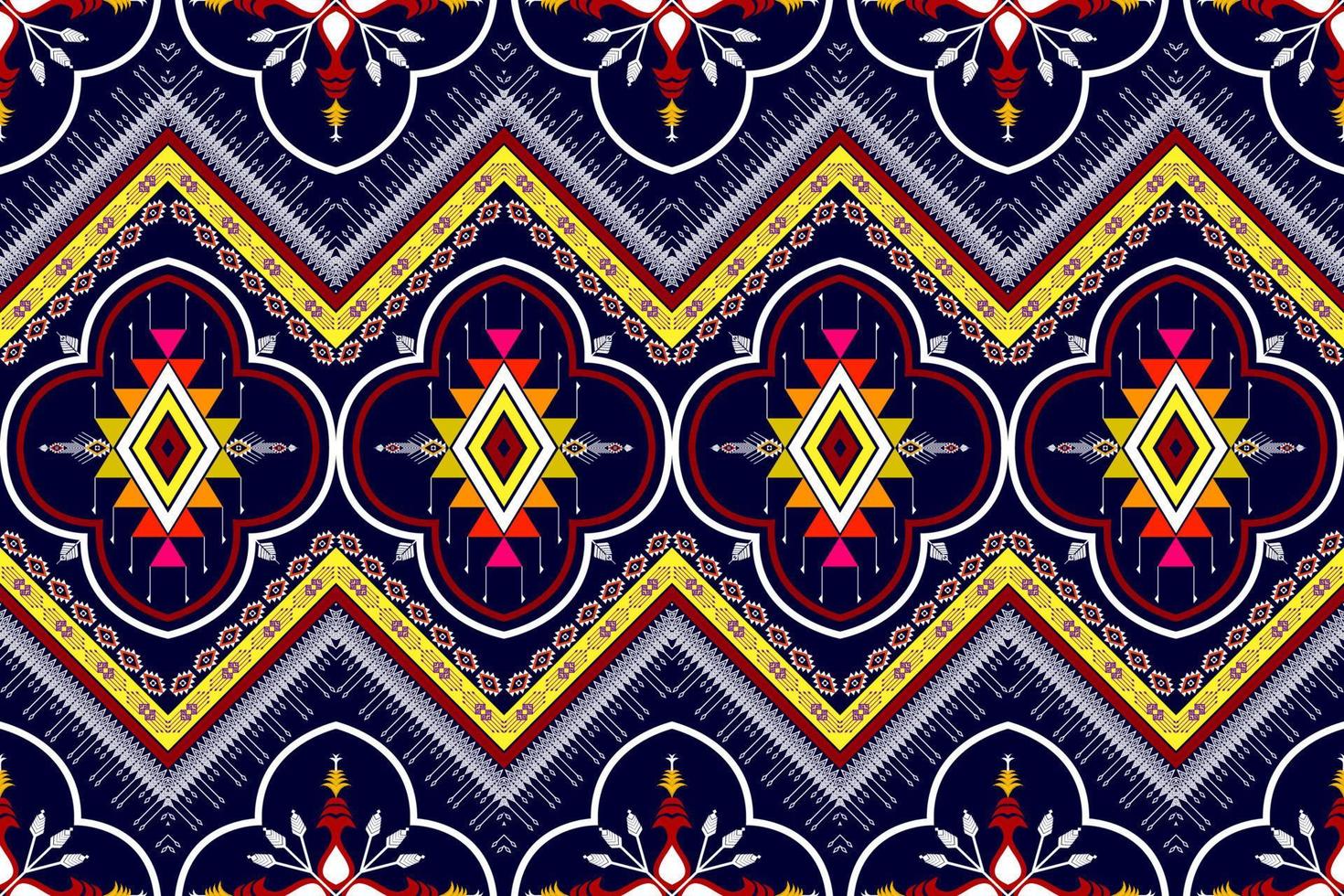 Geometric abstract ethnic pattern design. Aztec fabric carpet mandala ornament ethnic chevron textile decoration wallpaper. Tribal boho native traditional embroidery vector illustrations background