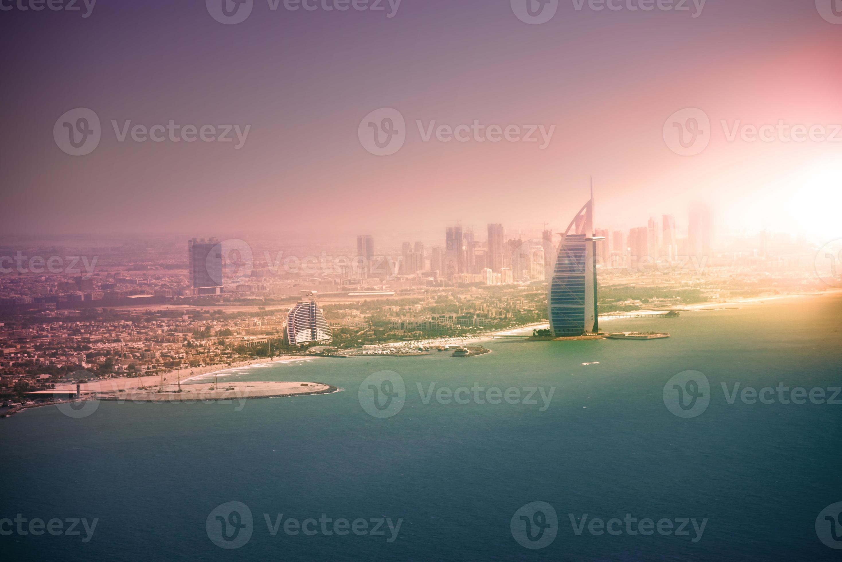 Skyline Dubai Beautiful Panoramic View Of Dubai In Sunset Time Skyline Dubai Beautiful Panoramic View Of Dubai In Sunset Time