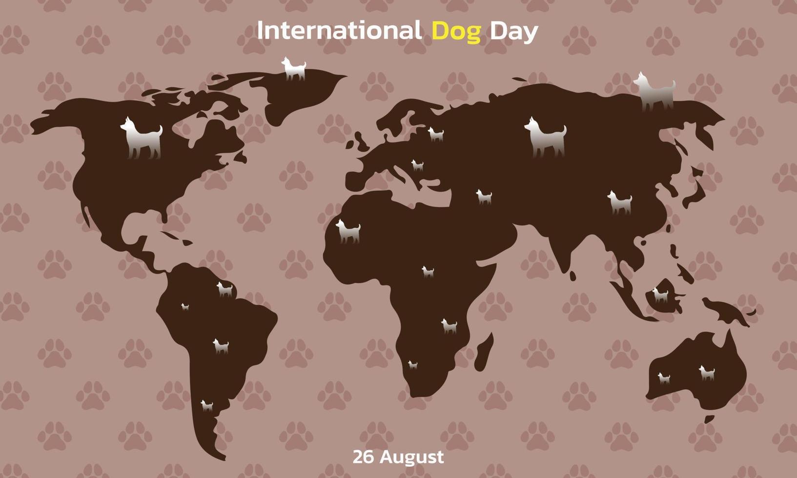 Happy National Dog Day 26 August. National Dog Day Vector Illustration. Great for card, Banner and emblem.