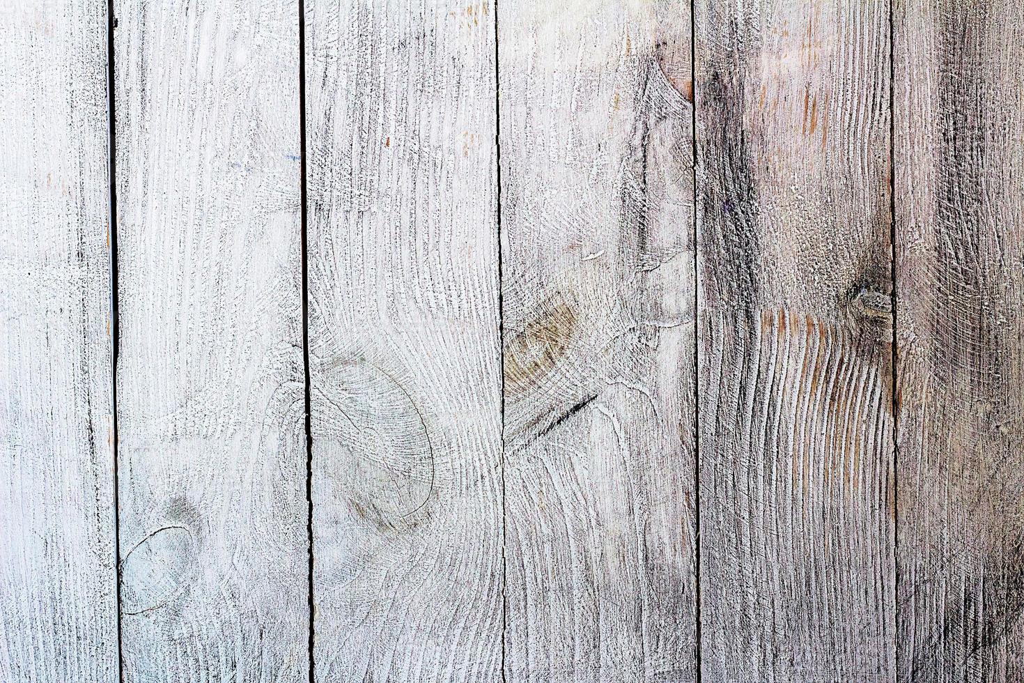 Vintage white wood background texture with knots and nail holes. Old painted wood wall. Brown abstract background. Vintage wooden dark horizontal boards. Front view with copy space photo
