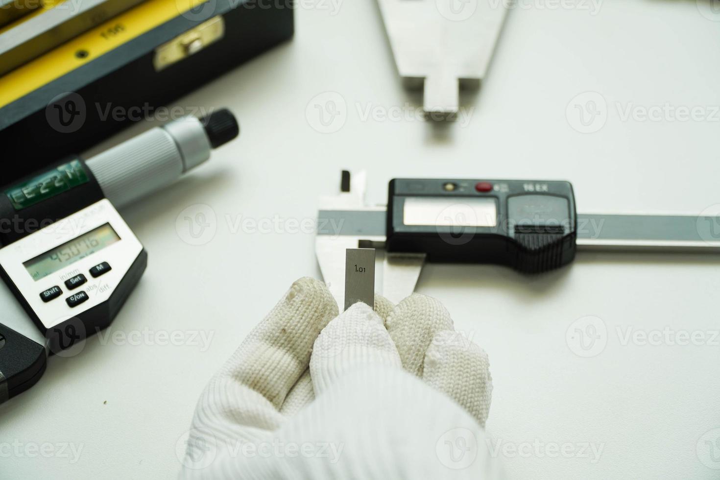 Vernier caliper and scale. Measuring tool and equipment,Gauge Blocks Precision Metric photo