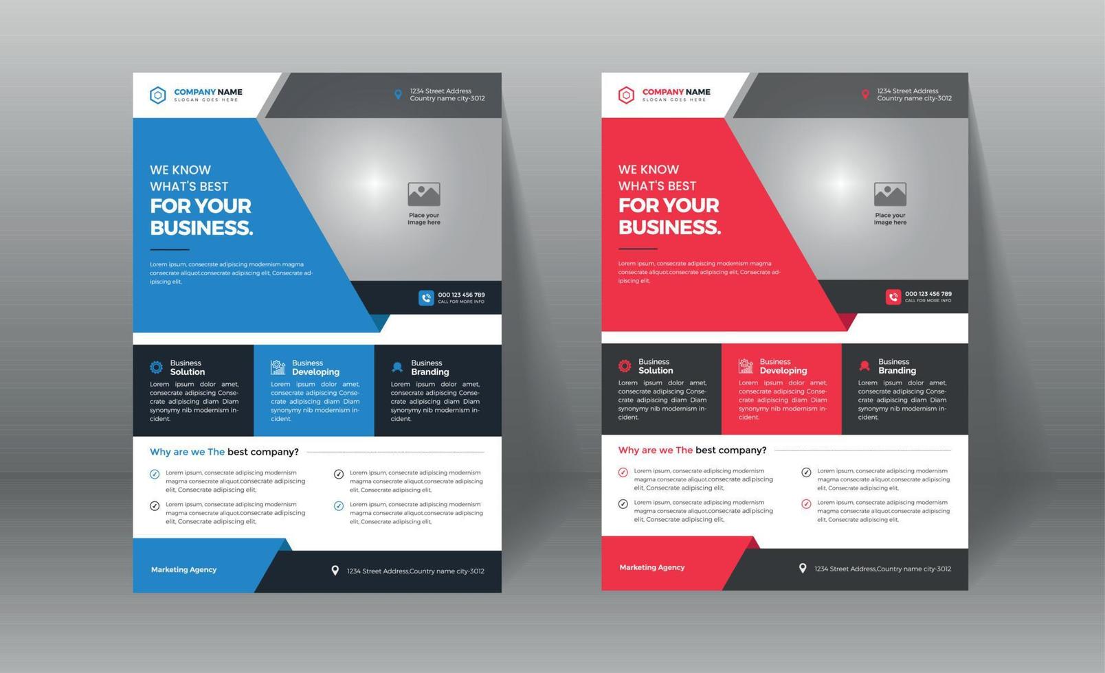 business flyer template free vector Free Vector