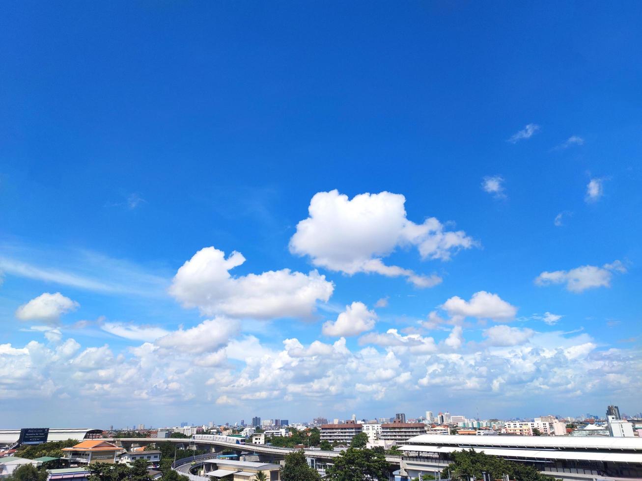 Blue Sky abstract panoramic background. Coulds nature concept with copy space. Texture and Pattern wallpaper backgrounds. photo