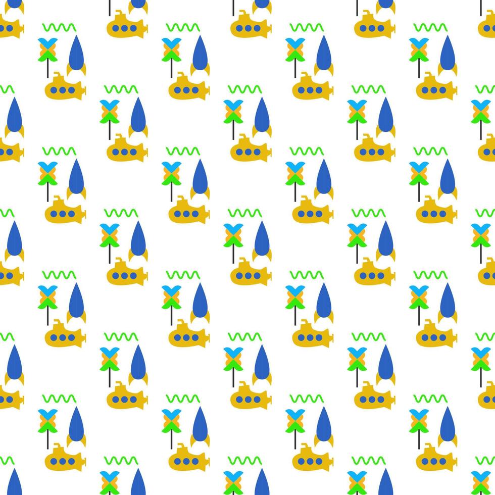 Seamless happy baby doodle playing fabric repeat pattern design art collection illustration background pro download vector