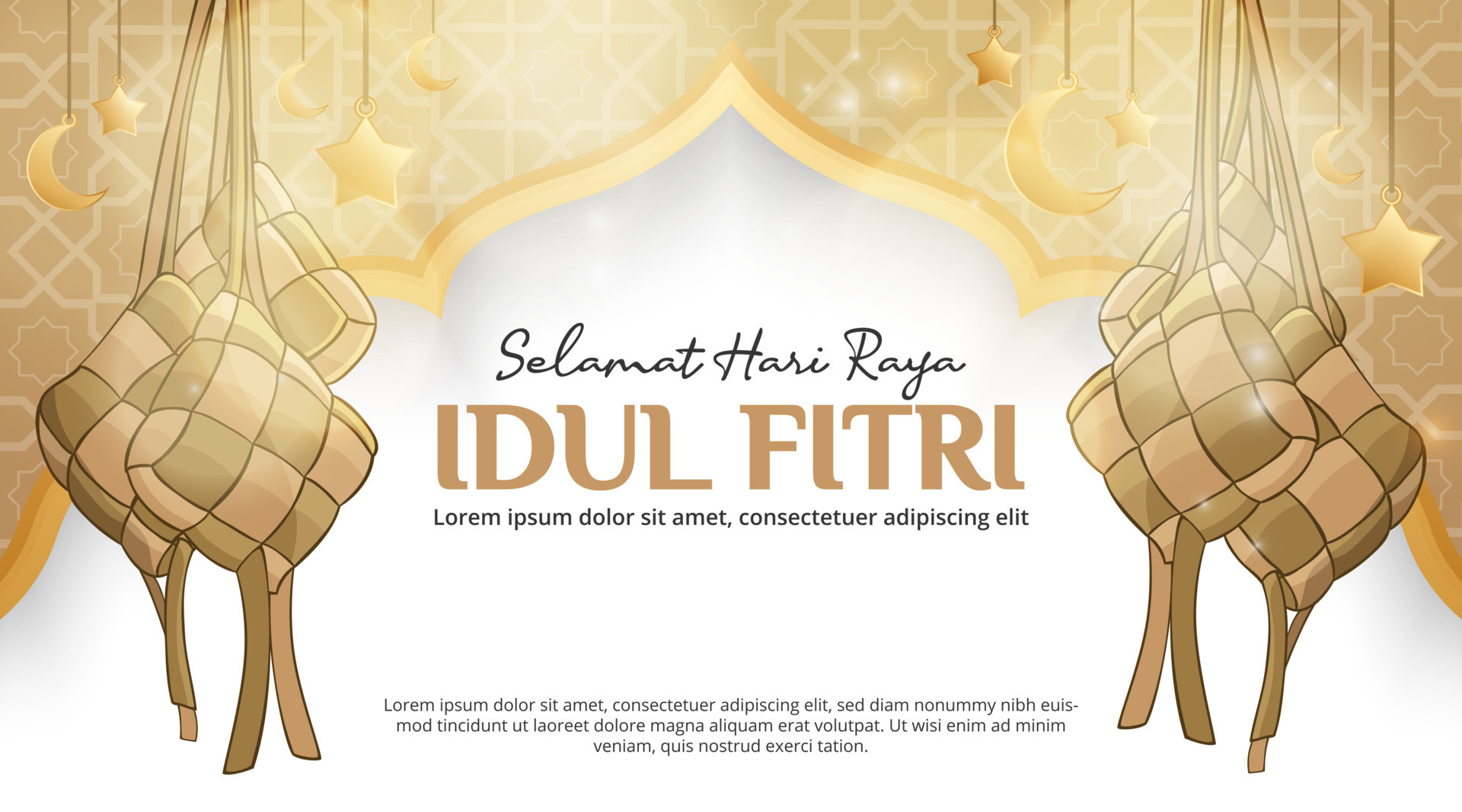Selamat Hari Raya Idul Fitri Or Happy Eid Al Fitr Background With