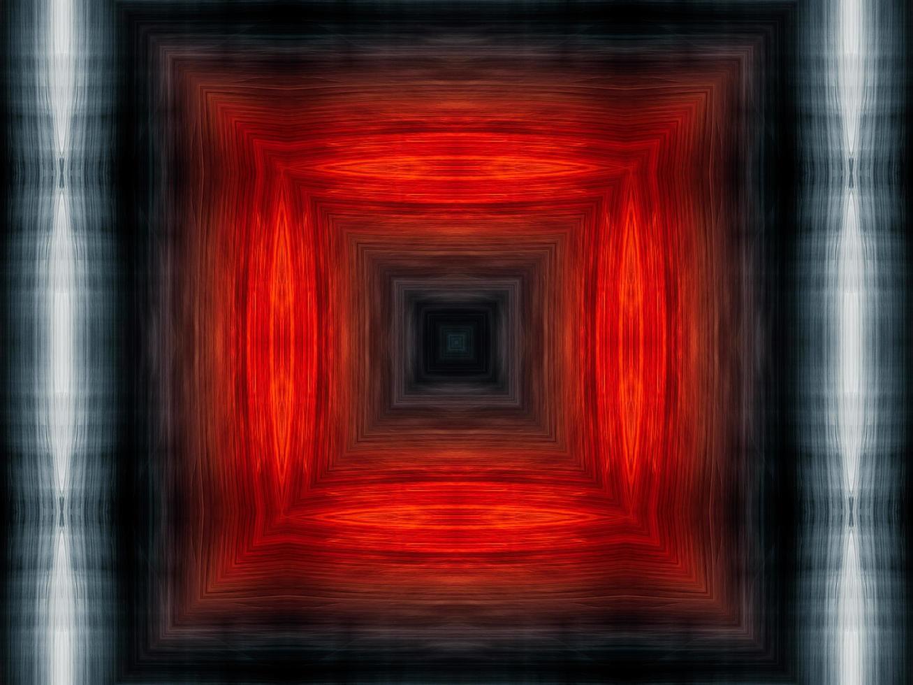 Symmetrical kaleidoscope pattern. Red white black abstract background. Free photo. photo