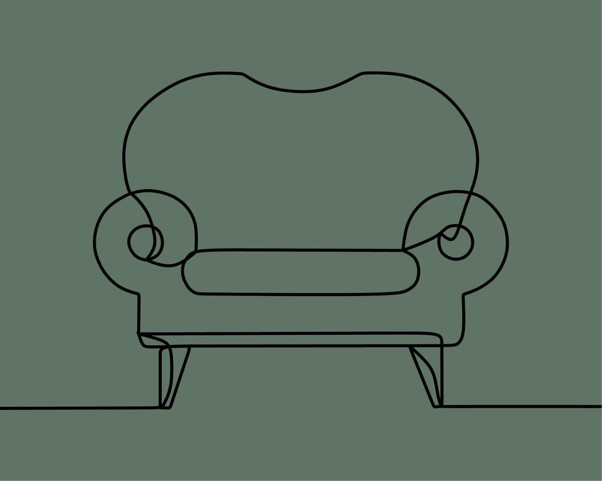 continuous line drawing on sofa vector