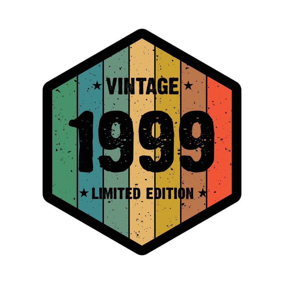 Diseño de camiseta retro vintage de 1999, vector