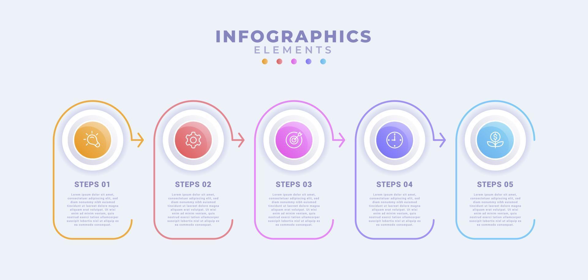 Business infographic template with five options or process vector