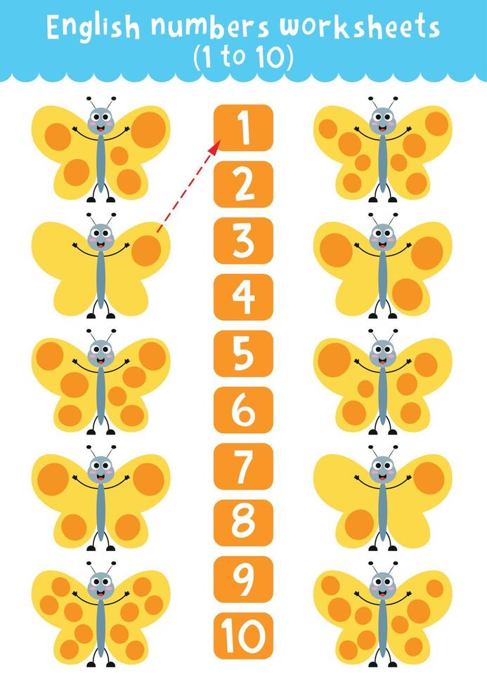 Worksheet  on numbers for children.  Counting worksheet. Odd and even numbers.  Educational children's game. vector