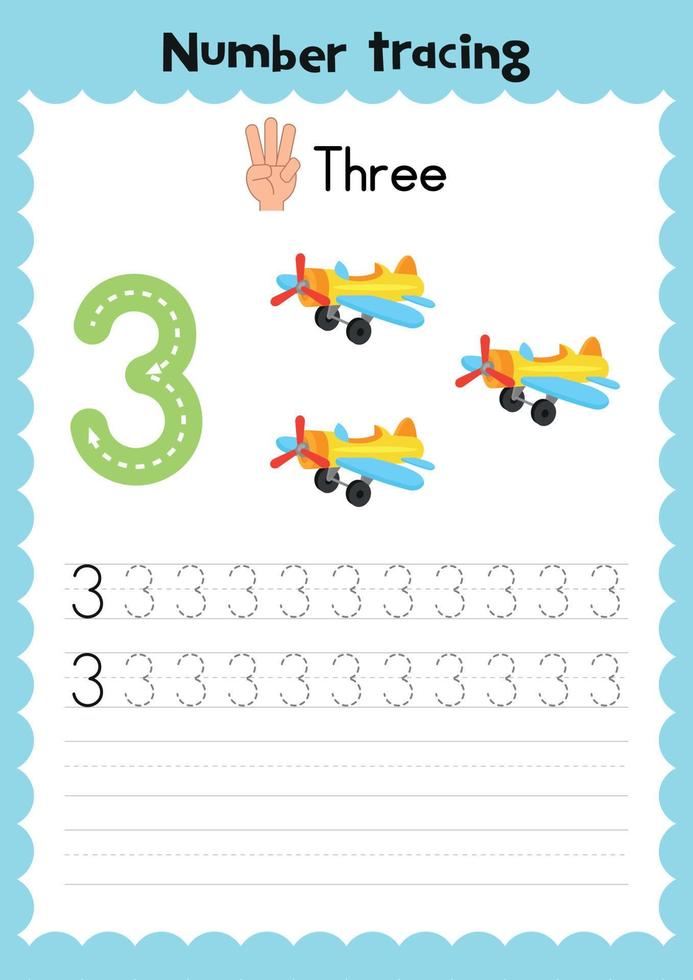 Printable number tracing worksheets. Number tracing. Numbers worksheet. vector