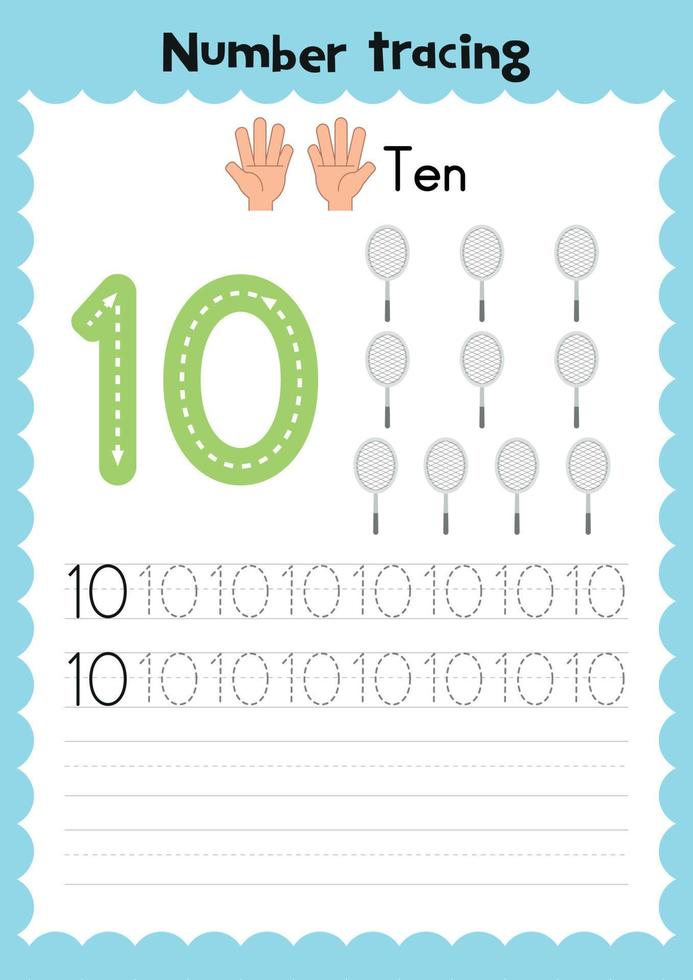 Printable number tracing worksheets. Number tracing. Numbers worksheet. vector