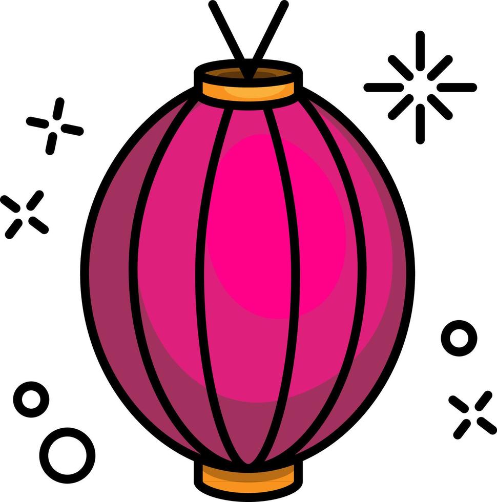 Asian traditional street festival paper lantern vector