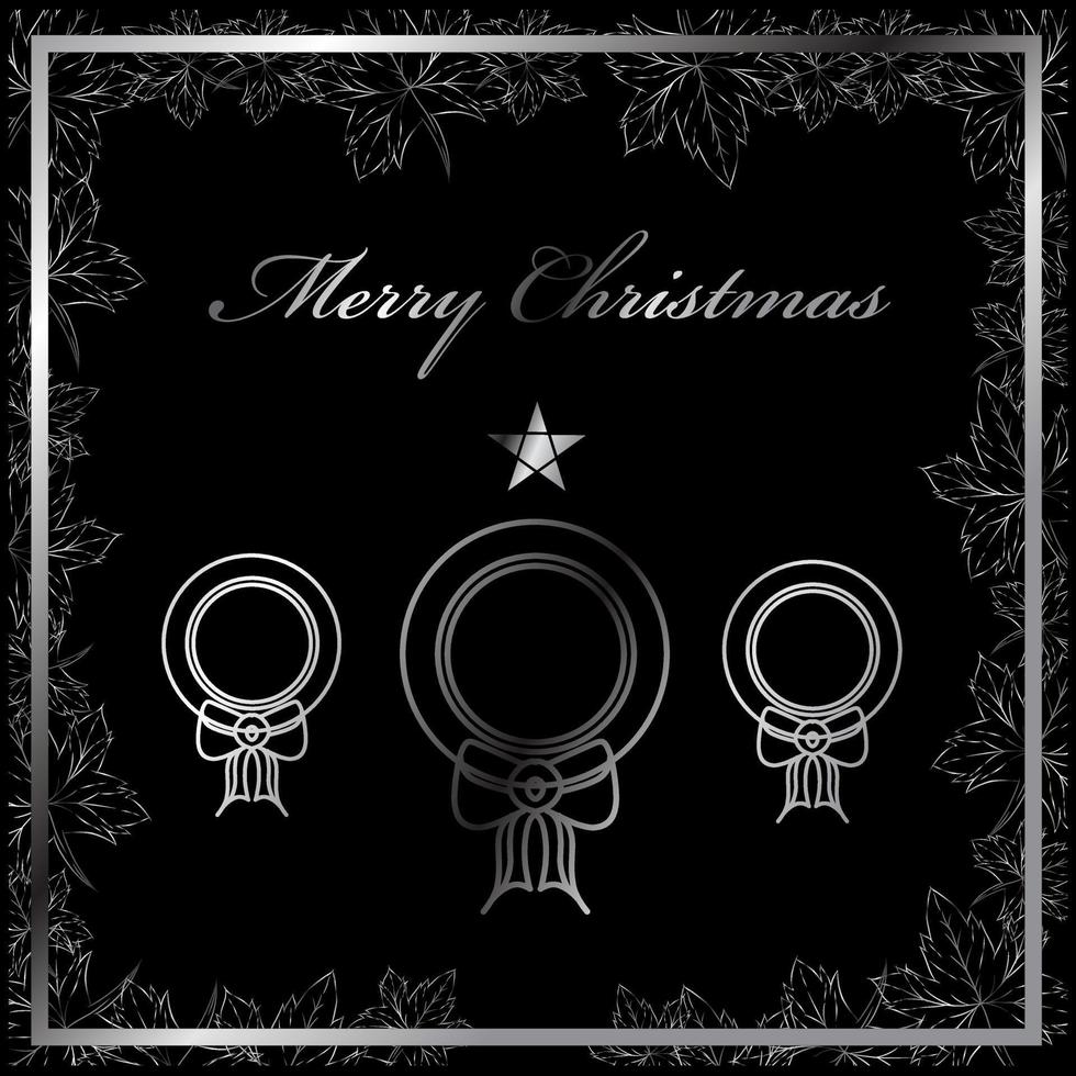 Greeting card on Merry Christmas and Happy New Year 2022 wallpaper with black background. Vector illustration