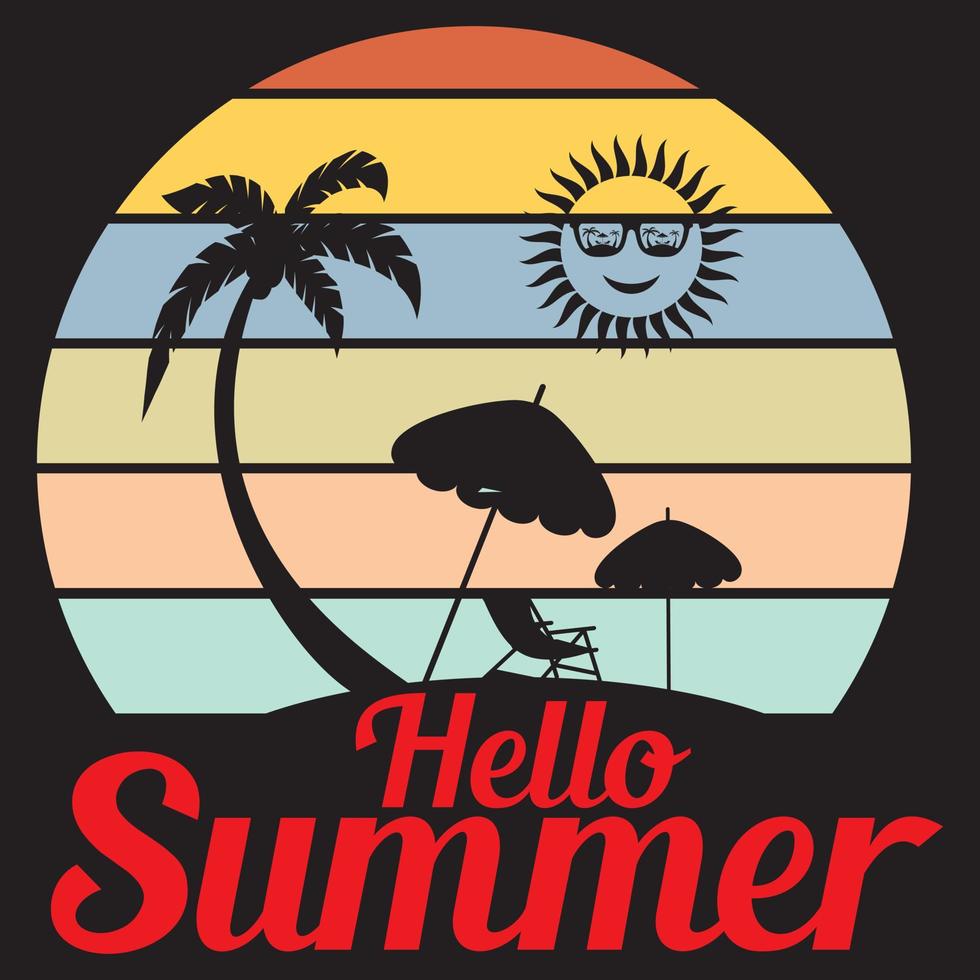 Hello Summer vector T-shirt Design