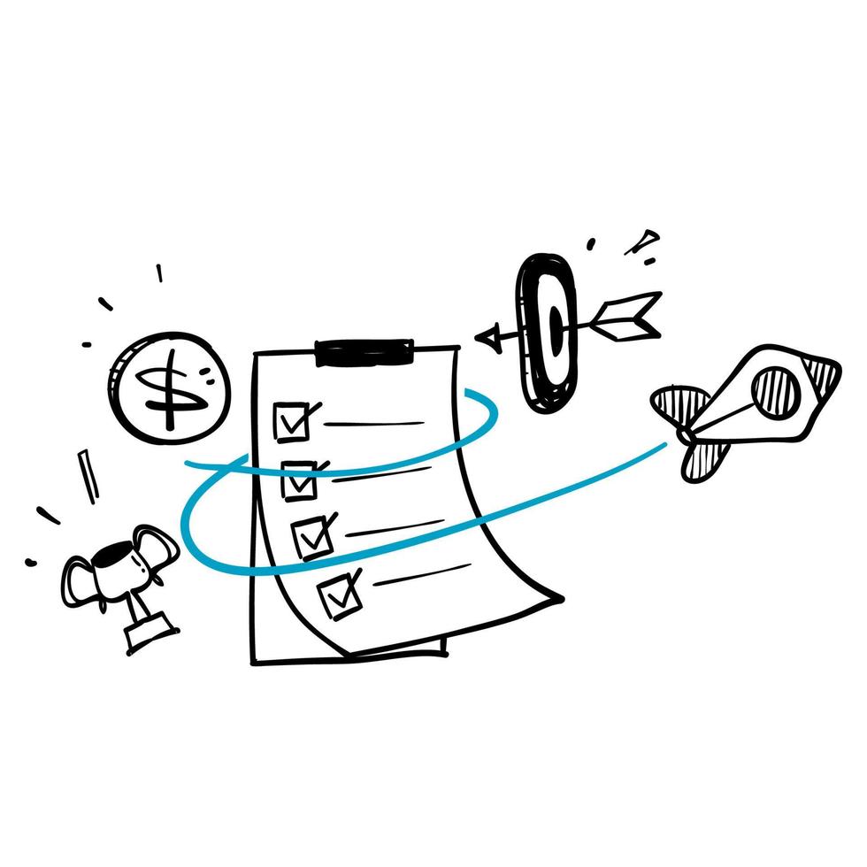 hand drawn doodle Project management related icon illustration vector isolated