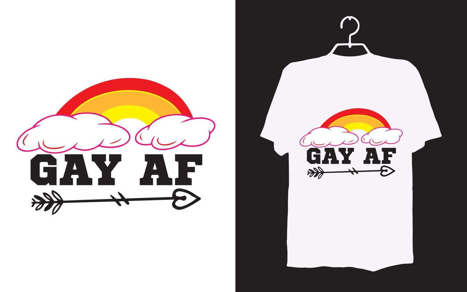 Print rainbow t-shirt design vector