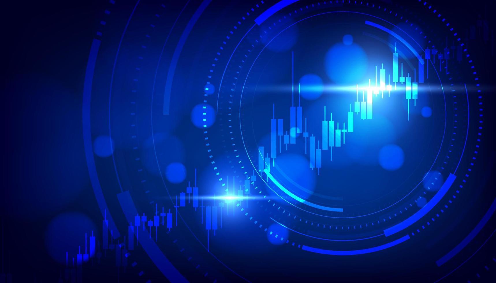 Stock market and exchange candlestick chart. Cryptocurrency concept of growth planning and business strategy background. vector