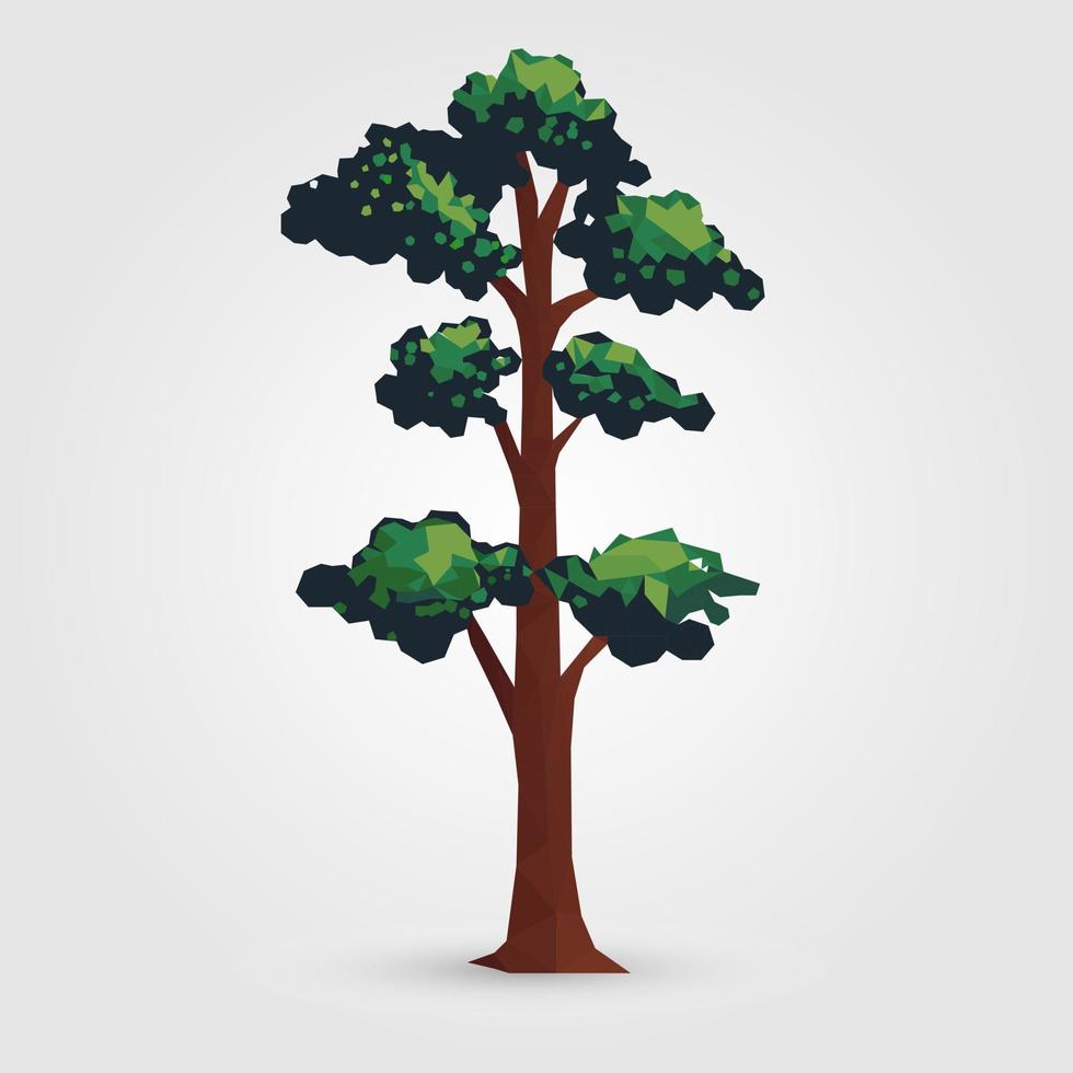 árbol de polígono, ilustración vectorial moderna, aislado vector