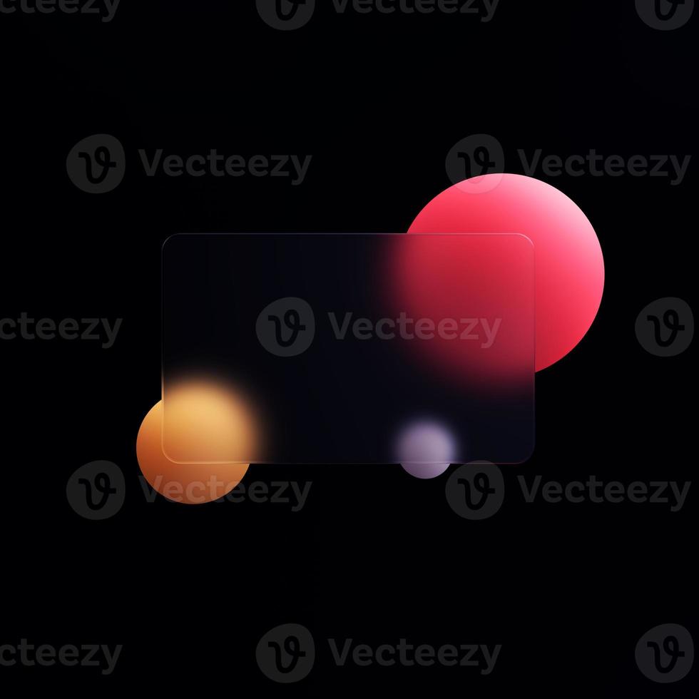 3d render Glassy background. modern Glass Morphism style. photo
