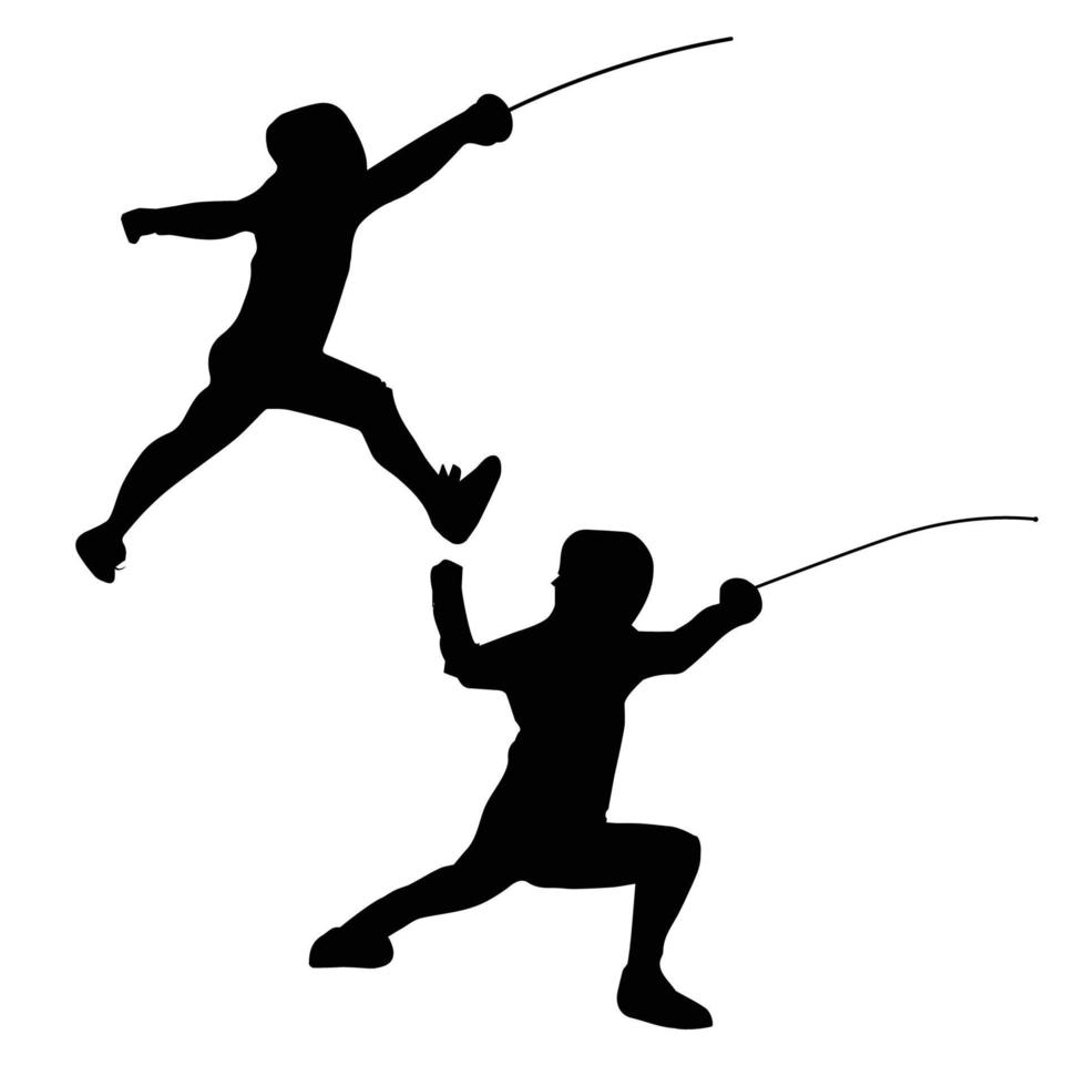 Fencing Silhouette Art vector