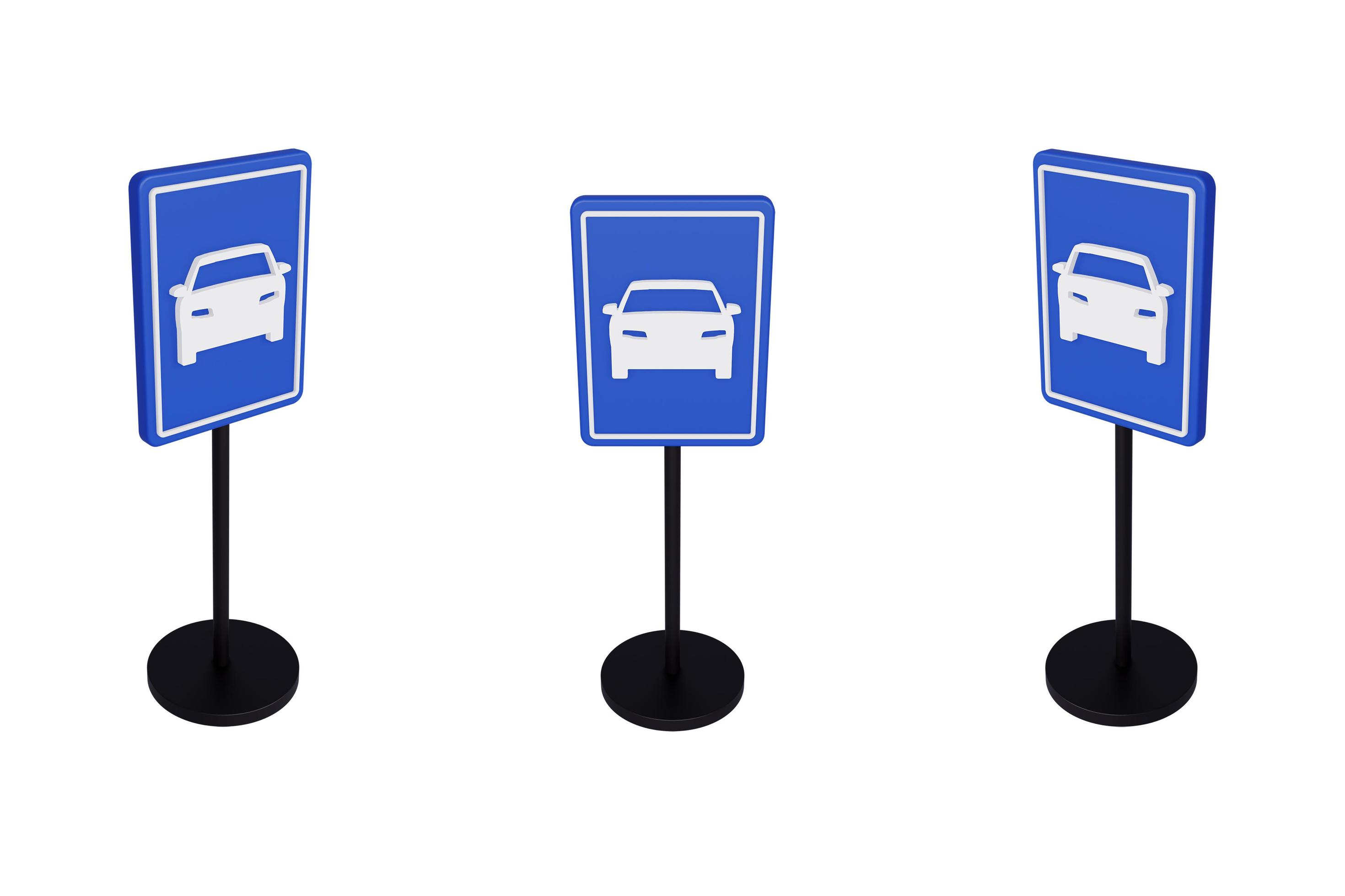 3d render illustration traffic signs of Motorized vehicles only