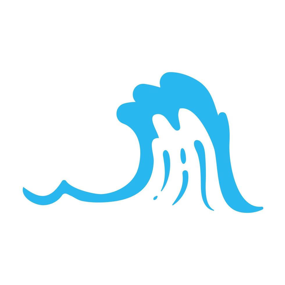 blue water wave line icon in the sea vector