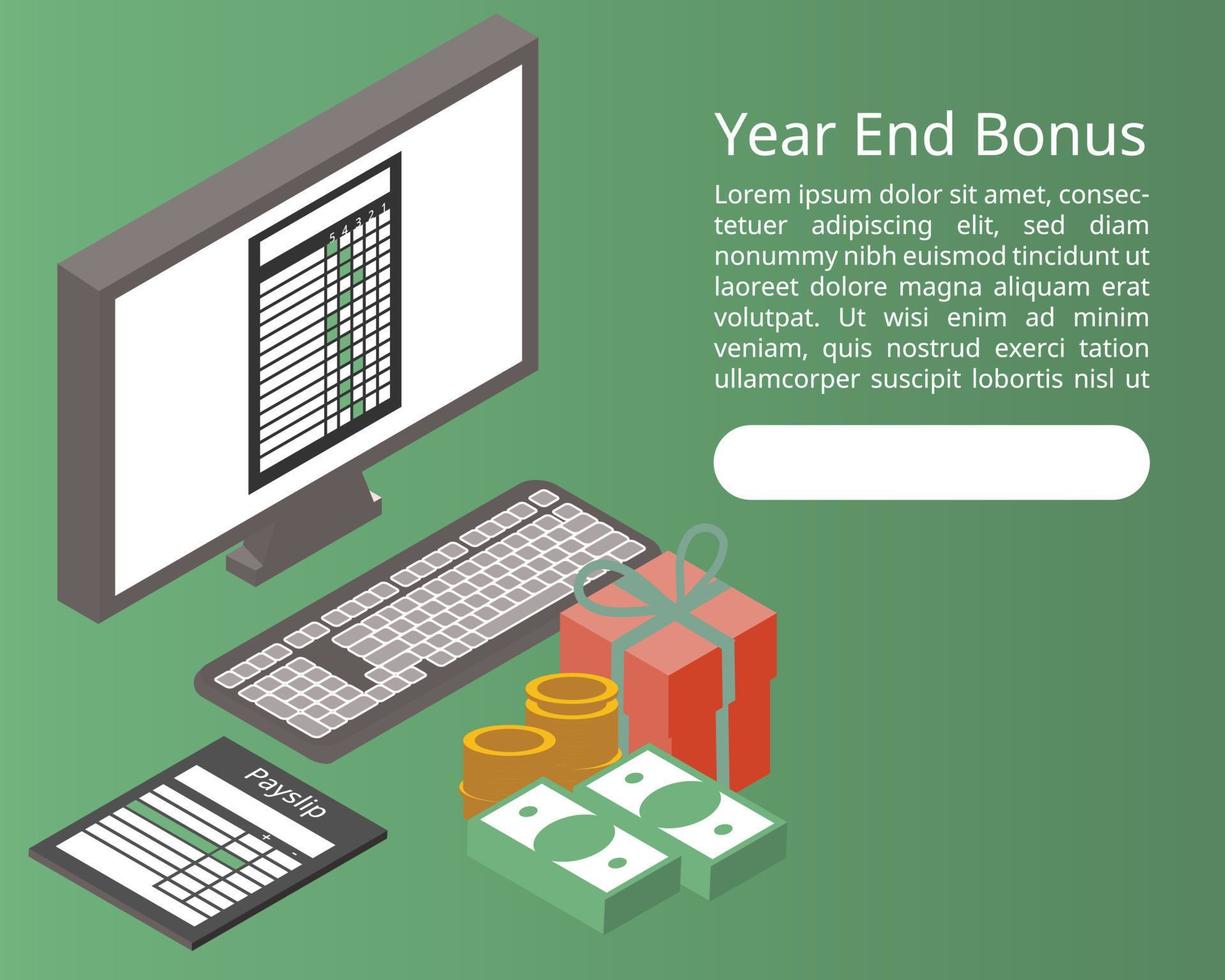 year end bonus after performance review banner vector