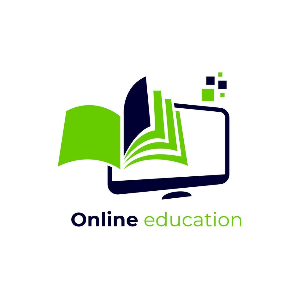diseño de logotipo de educación en línea vector