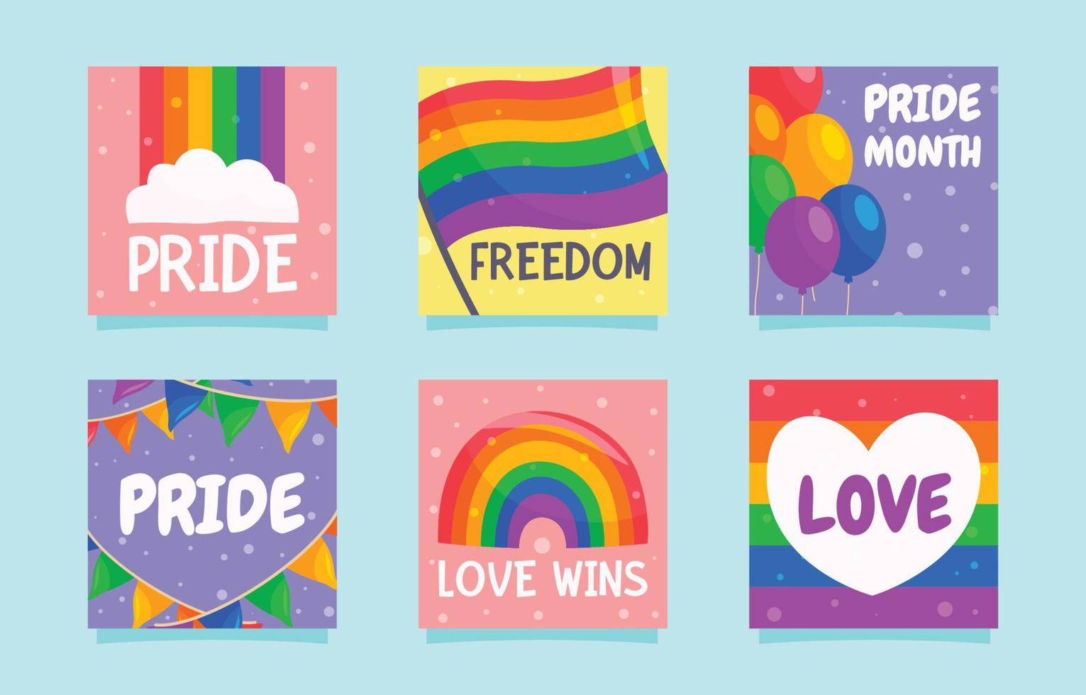 Pride Month LGBT Social Media Post vector