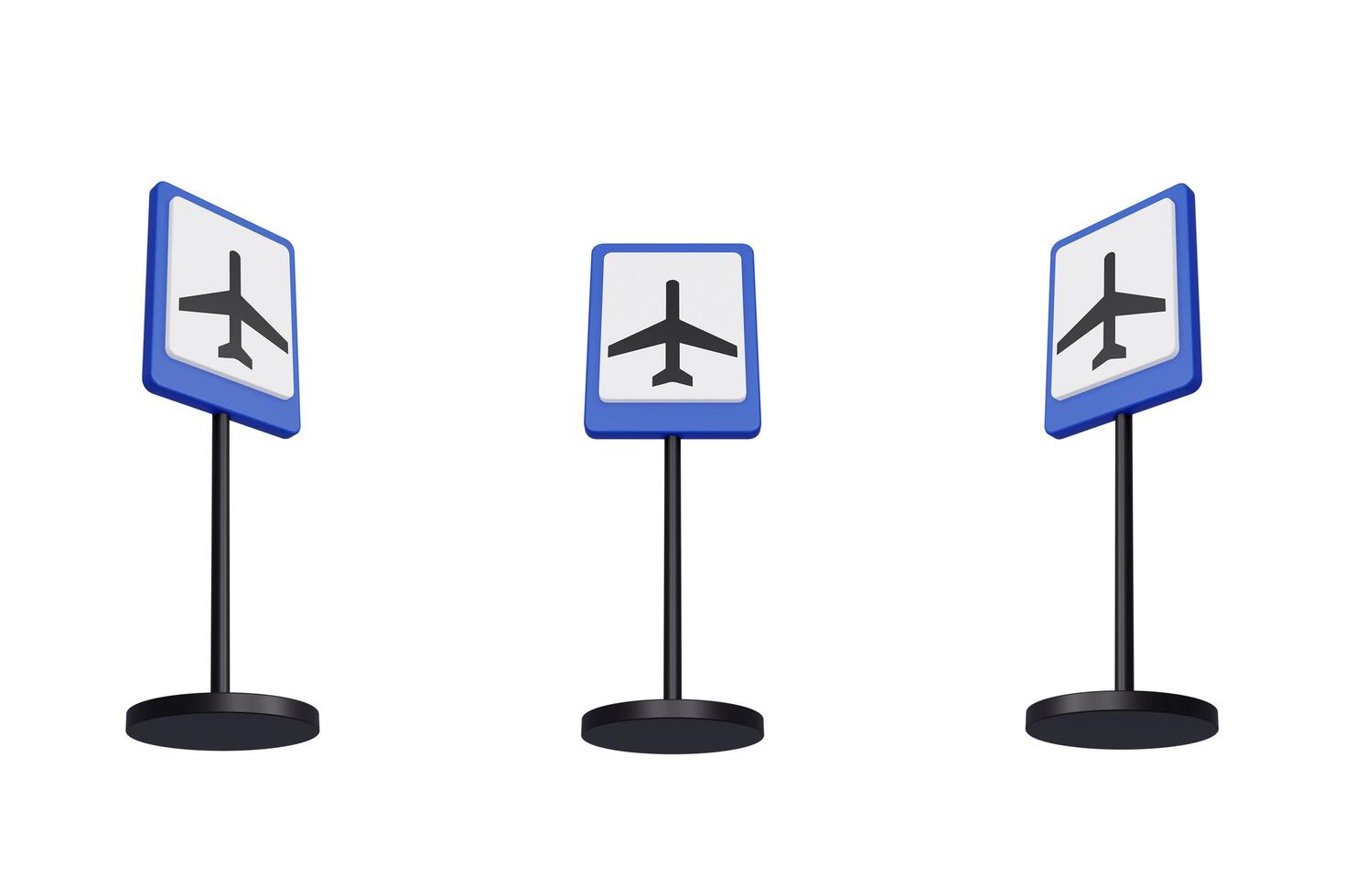 3d render illustration traffic signs of Airport photo