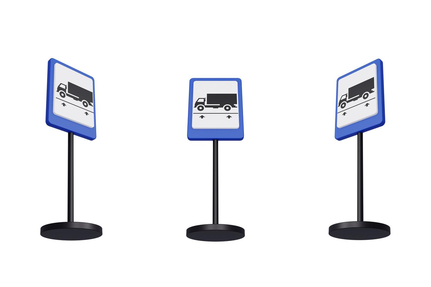 3d render illustration traffic signs of Truck station photo
