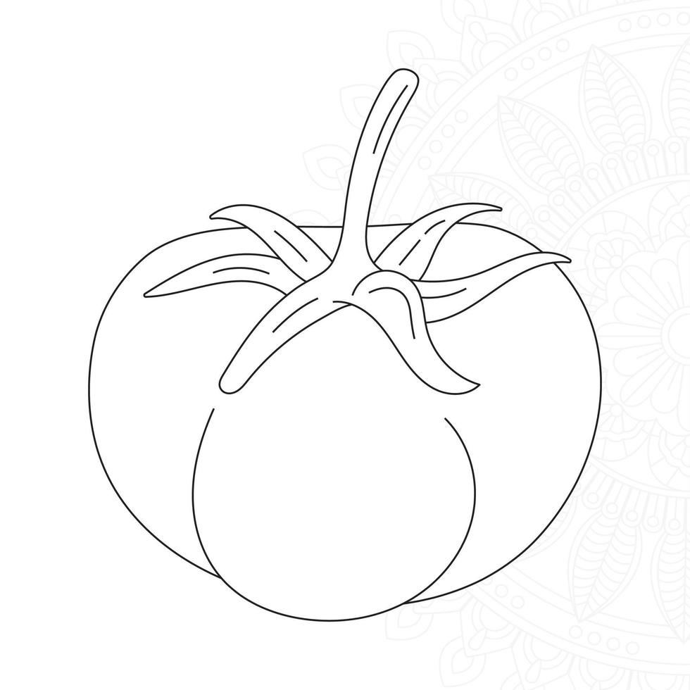 Tomato Coloring Pages for Kids vector