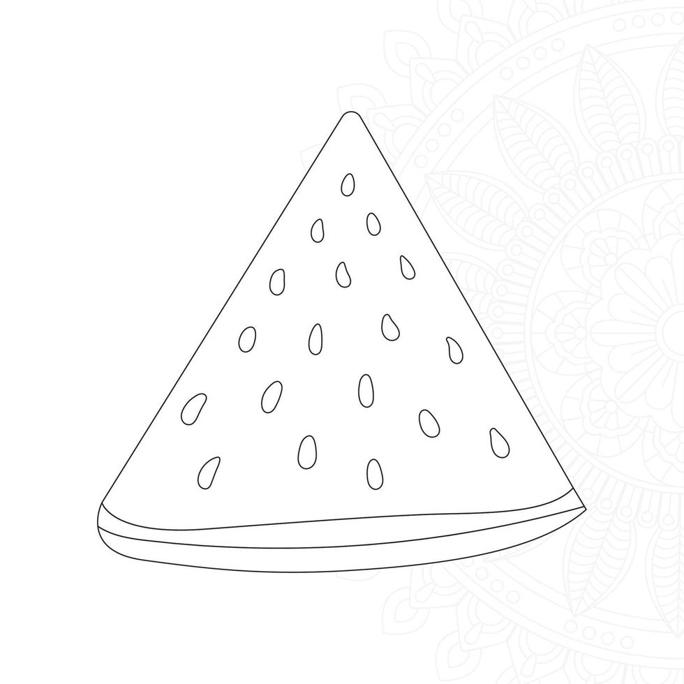 Watermelon Coloring Pages for Kids vector