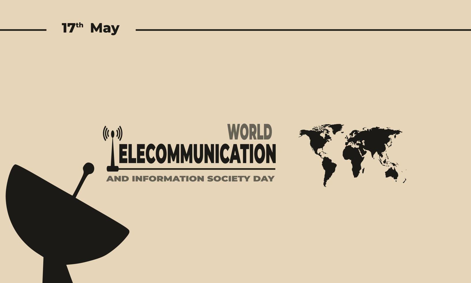 World Telecommunication and Information Society Day, Vector Background Illustration and Text.