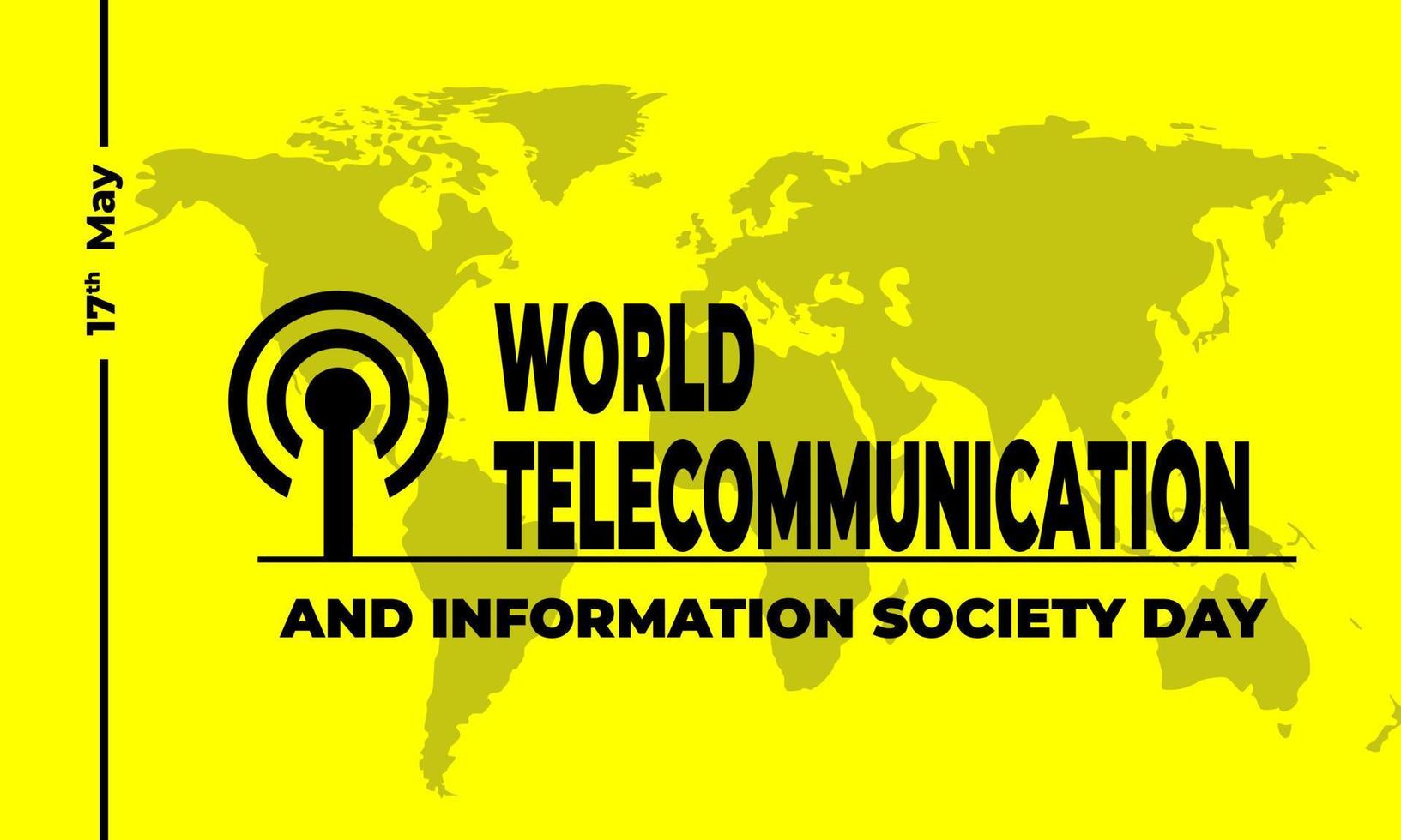 World Telecommunication and Information Society Day, Vector Background Illustration and Text.