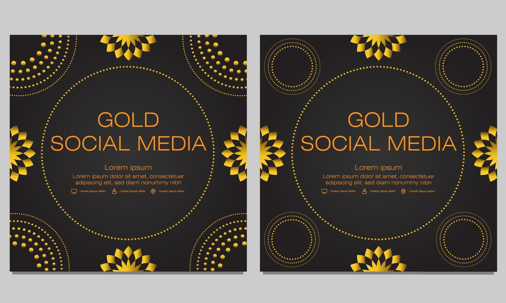 black gold social media post template vector