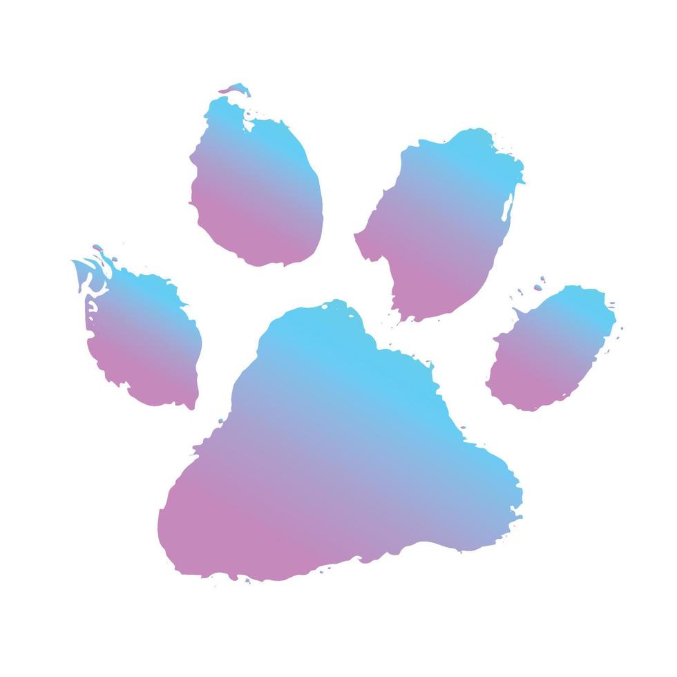 Ink Dog Paw, grunge style, Vector. vector