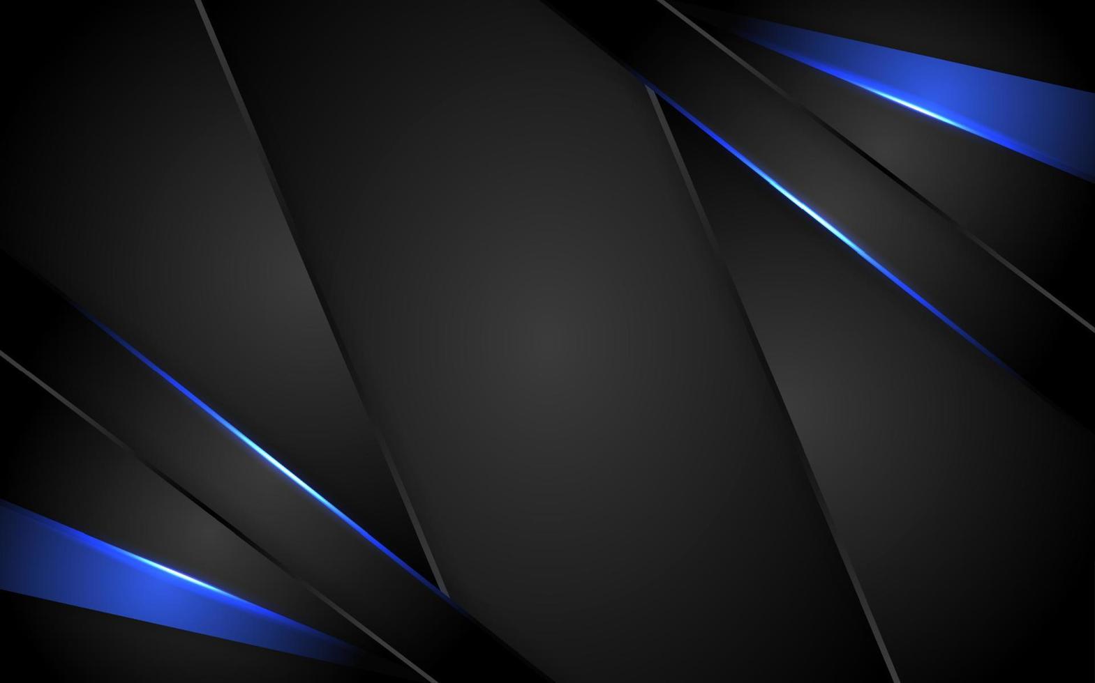 Abstract dark background with blue neon glowing vector