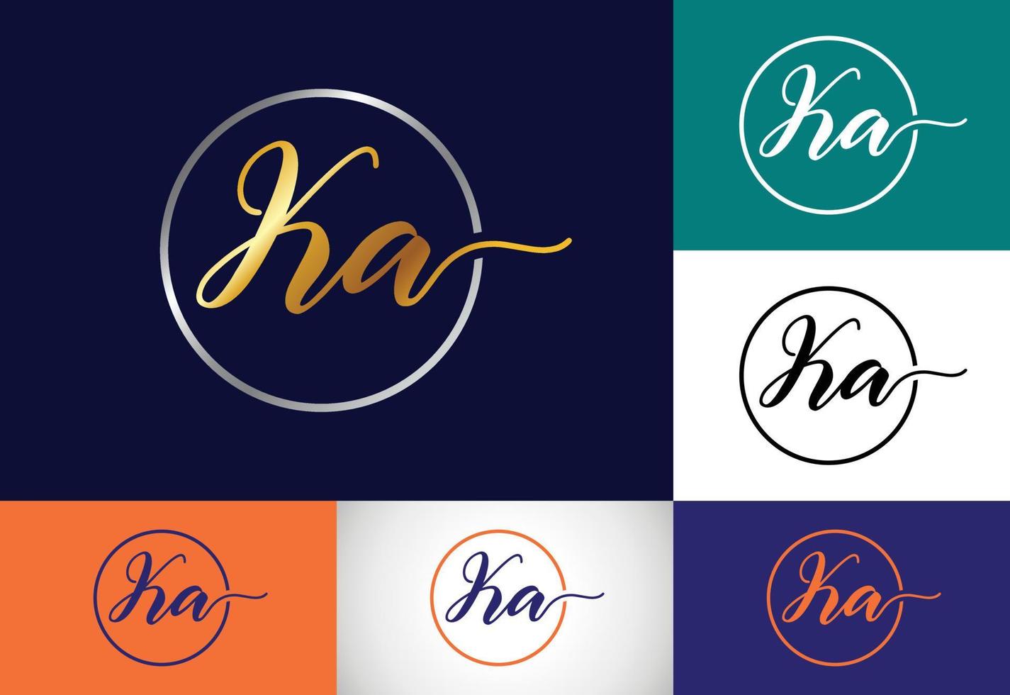 Initial Monogram Letter K A Logo Design Vector Template. KA Letter Logo Design