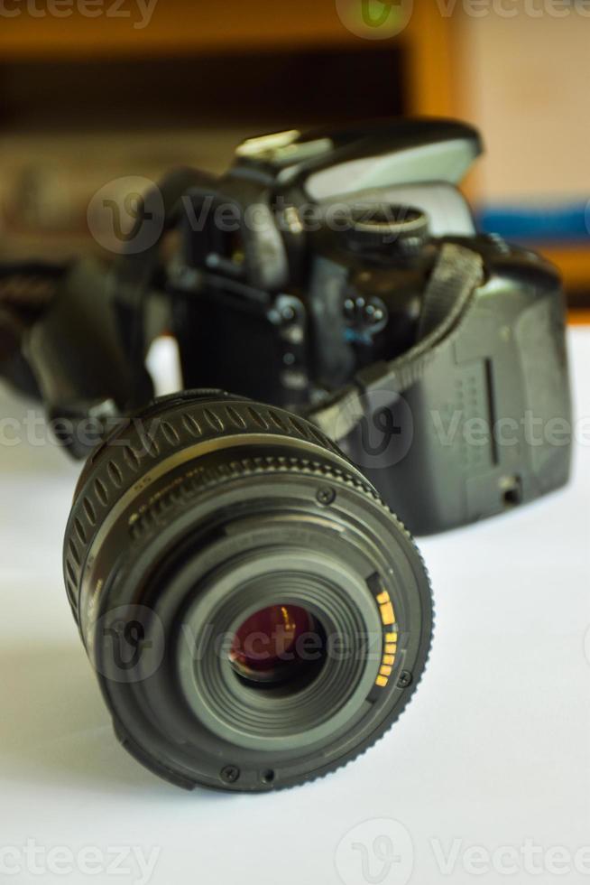 lens and camera on white background light soft photo